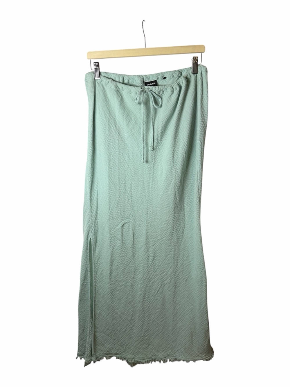 Prana Mint Green Drawstring Maxi Skirt. Size XL.